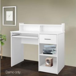 Office Computer Desk with Storage - White