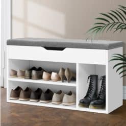 Wooden Shoe Rack Organiser - White