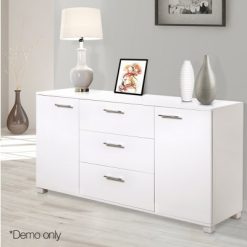 High Gloss Sideboard Storage Cabinet Cupboard - White