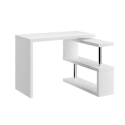 Alternative view of Rotatable Corner Desk with Bookshelf - White