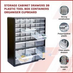 Alternative view of Storage Cabinet Drawers 39 Plastic Tool Box Containers Organiser Cupboard