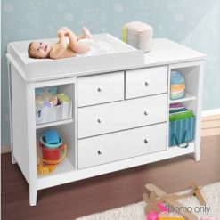 Change Table with Drawers - White