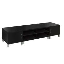 Alternative view of Entertainment Unit with Cabinets - Black