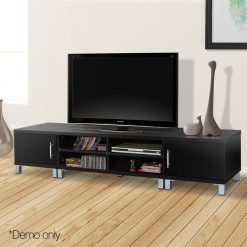 Entertainment Unit with Cabinets - Black