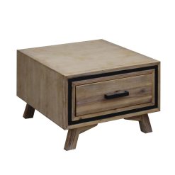 Alternative view of Lamp Table with 1 Storage Drawer Solid Wooden Frame in Silver Brush Colour
