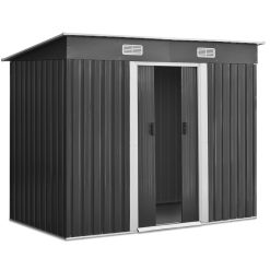 Alternative view of 2.38 x 1.31M Steel Garden Shed - Grey