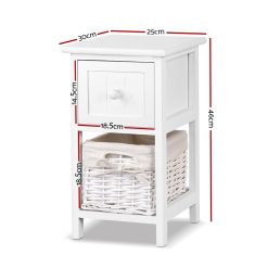 Alternative view of 2 Piece Bedside Table Set - White