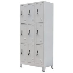 9 Compartment Locker Cabinet - Grey