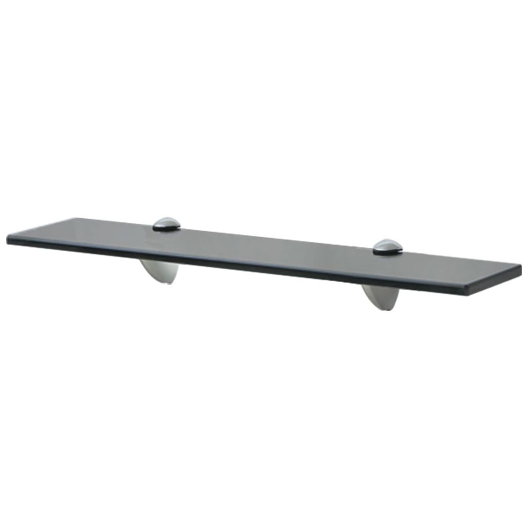 Black Glass Floating Wall Shelf 50cm x10cm