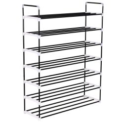 7 Shelf Shoe Rack - Black