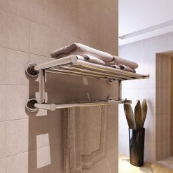 Stainless Steel Towel Rack with Shelf
