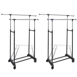 2 Rail Adjustable Clothes Rack - 2 piece set