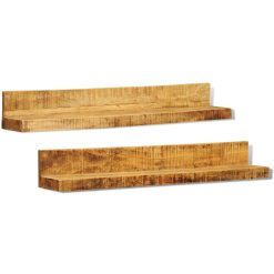 Wooden Wall Mounted Shelves - Set Of 2