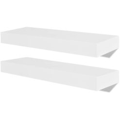 Alternative view of 2 White Floating Wall Display Shelves - 40cm