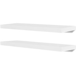 Alternative view of 2 White Floating Wall Display Shelves 80cm