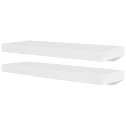 Alternative view of 2 White Floating Wall Display Shelves - 60cm
