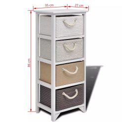 Alternative view of 4 Drawer Wooden Storage Cabinet