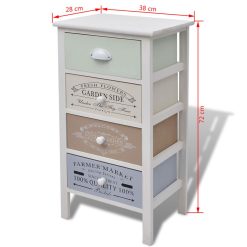 Alternative view of 4 Drawer Wooden Storage Cabinet