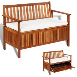 Garden Storage Bench - Solid Acacia Wood