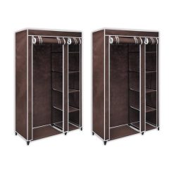 Alternative view of 2 Piece Folding Wardrobe Set 110x45x175cm