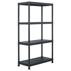 100kg 1.38m Plastic Storage Shelf Rack - Black