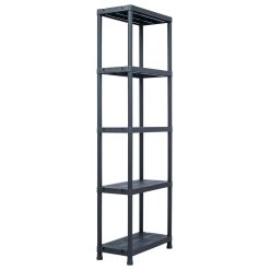 125kg 1.8m Plastic Storage Shelf Rack - Black