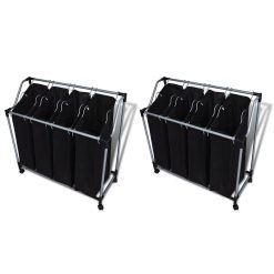 Laundry Sorters with Bags - Black and Grey