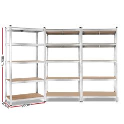Alternative view of 3x1.8M Warehouse Shelving Rack Racking Garage Metal Storage Shelves