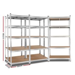 Alternative view of 5x1.8M Warehouse Shelving Rack Racking Garage Metal Storage Shelves