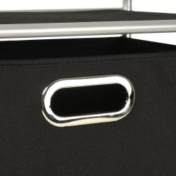 Alternative view of 4 Fabric Drawer Shelving Unit - Black & Silver