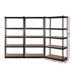 Alternative view of 3 x 0.9M 5-Shelf Garage Shelving Rack
