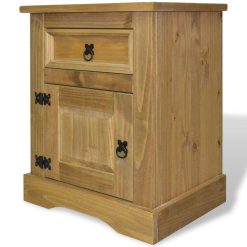 Mexican Pine Bedside Cabinet 53x39x67cm - Brown
