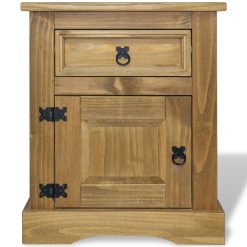 Alternative view of Mexican Pine Bedside Cabinet 53x39x67cm - Brown