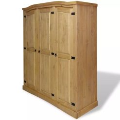 3 Door Mexican Pine Wardrobe 151.6x52x170cm