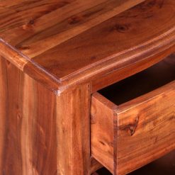 Alternative view of 2 Piece Solid Acacia Wood Nightstand with Drawers Set