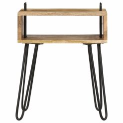 Alternative view of Solid Mango Wood Bedside Table 40x34x47cm