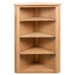 Alternative view of Corner Shelf - Oak Wood 59x36x100cm - Brown