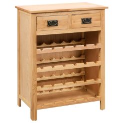20 Bottle Oak Wood Wine Cabinet