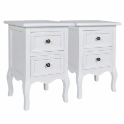 Alternative view of 2 Piece Nightstand with 2 Drawers Set - White