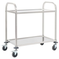 2-Tier Stainless Steel Kitchen Trolley
