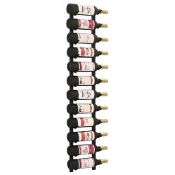 12 Bottle Wall-Mounted Wine Rack – Black