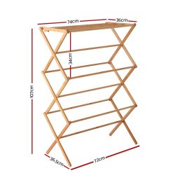 Alternative view of Bamboo Foldable Clothes Drying Rack