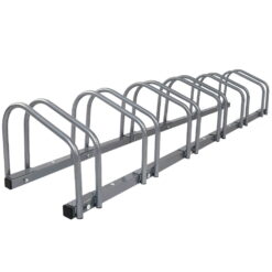 Portable 6 Bike Parking Rack - Silver