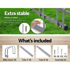 Alternative view of Portable 6 Bike Parking Rack - Silver