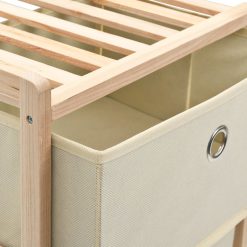 Alternative view of 3 Basket Cedar Wood Storage Rack Set - Beige