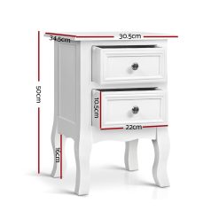 Alternative view of French Style Bedside Table - White