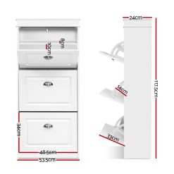 Alternative view of 3 Drawer 18 Pair Shoe Cabinet - White