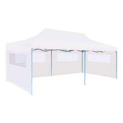 Steel Folding Pop-up Partytent with Sidewalls 3x6m - White