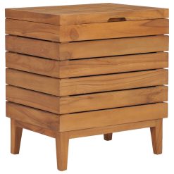 Solid Teak Wood Laundry Basket 40x30x45cm