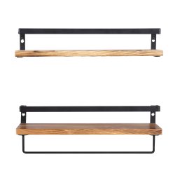 Alternative view of 2 Piece Floating Wall Shelf Set with Hand Towel Bar